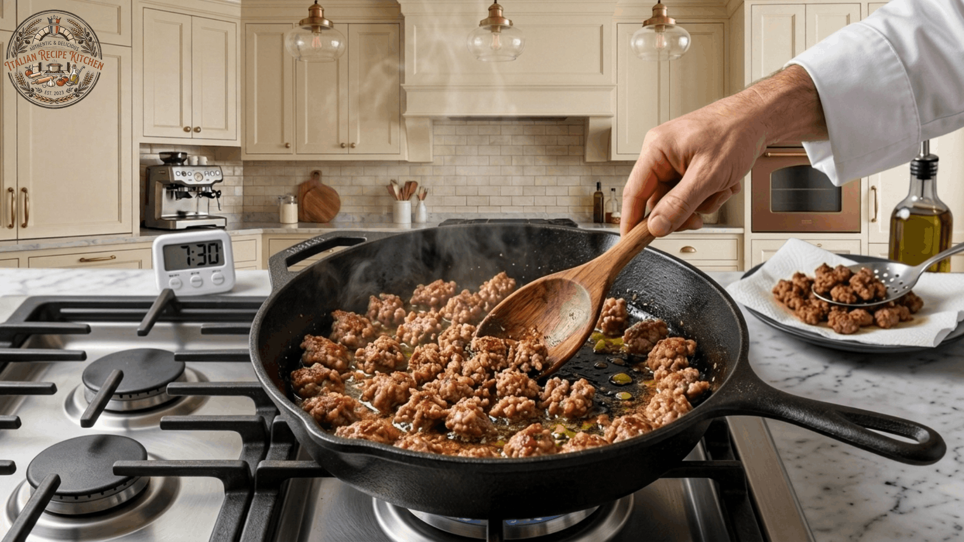 Step 1: Browning the Sausage