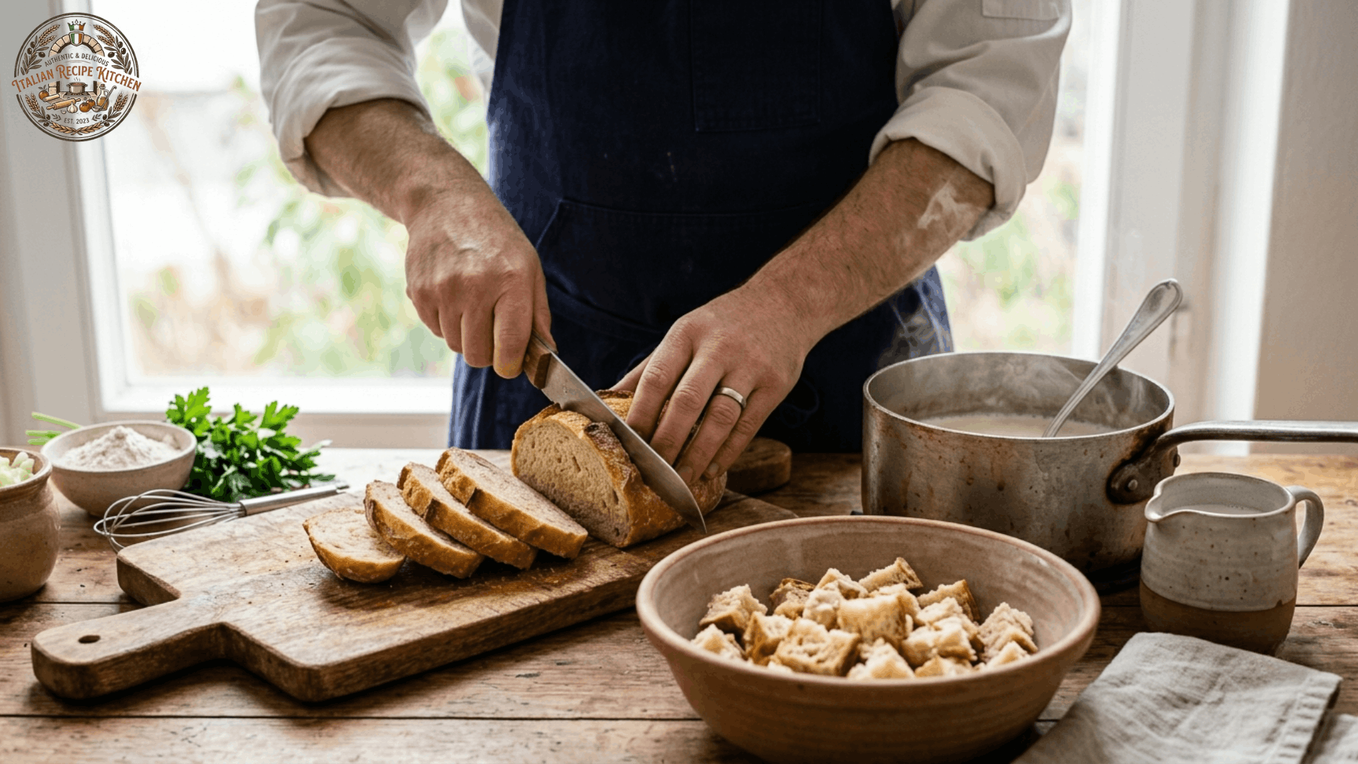 Step 1: Cut and Soak the Bread