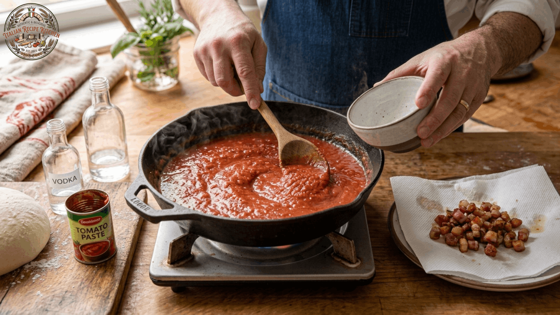 Step 4: Make the Vodka Sauce