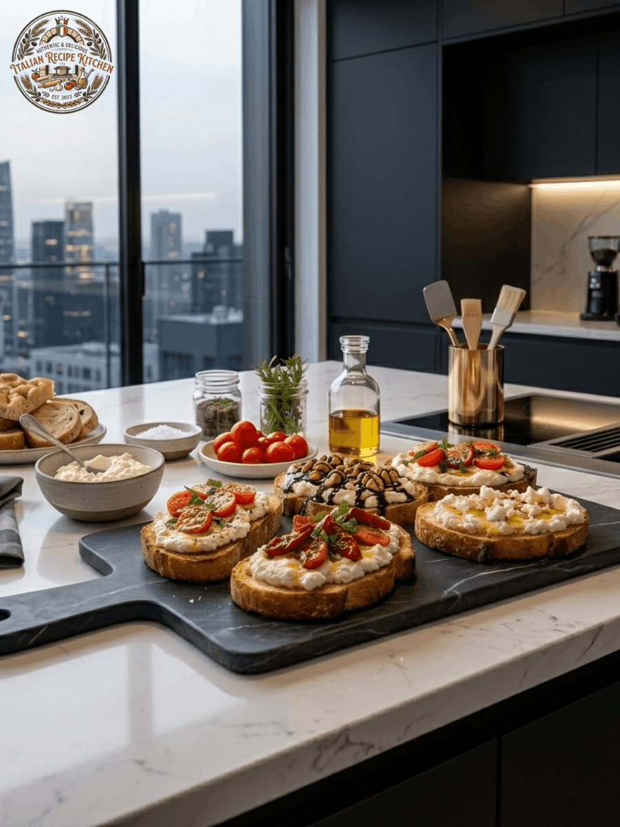 Ricotta Bruschetta Recipe – Creamy, Fresh & Easy Italian Appetizer